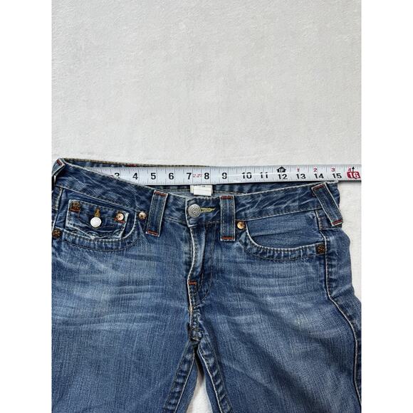 True Religion Womens Joey Low Rise Flare Bootcut Jeans Ocean Blue Size 28 Denim - Picture 5 of 13